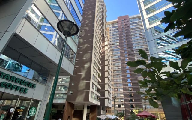 Dans le centre-ville de Santiago