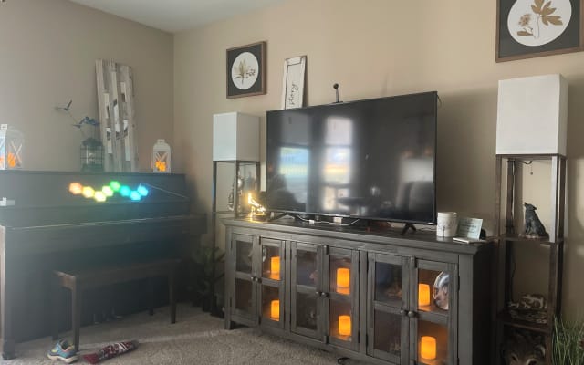 Bedroom with personal bathroom. Kitchen and living areas shared.