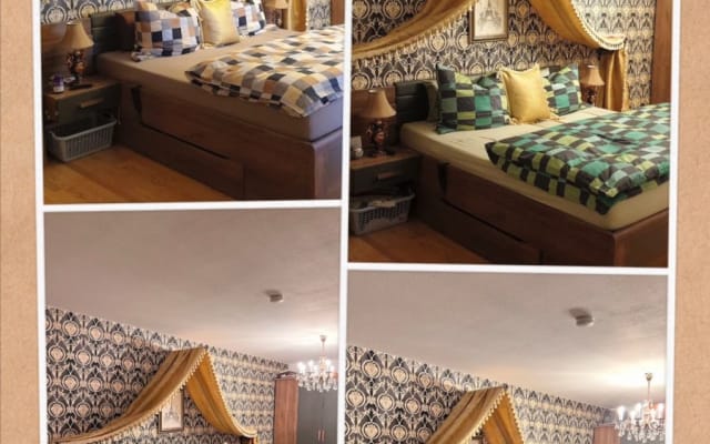 Sehr schöne Ruhige Wohnung, ein Queen Zimmer mit Balkon