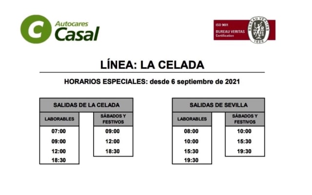 Anuncio de Martin en misterb&b - Horario de autobús desde la misma urbanización hasta Sevilla. Al ser una línea “no regular “ , es bajo demanda. Por lo que hay que reservar el billete con antelación 