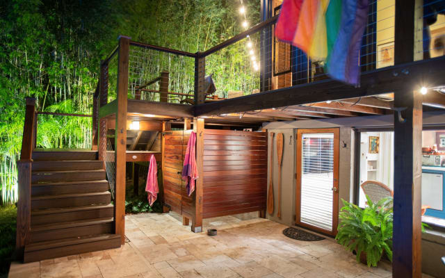 "Camp Copeland," a private poolside studio apartment within our home.