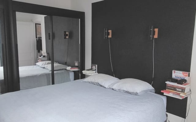 Bedroom in bright apartment