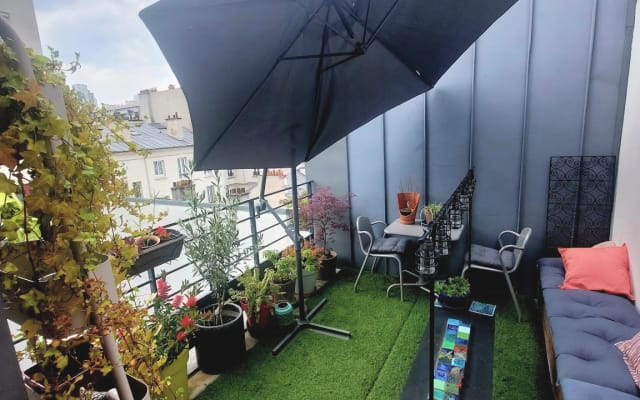 Double room with terrace, Paris 19 (canal de l'Ourcq)
