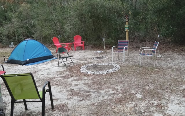 surrounded by nature, private and secluded. in a woodsy setting