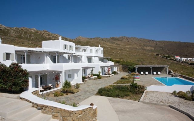 Studio pour 2 personnes avec vue sur la mer à Mykonos dans la baie de...