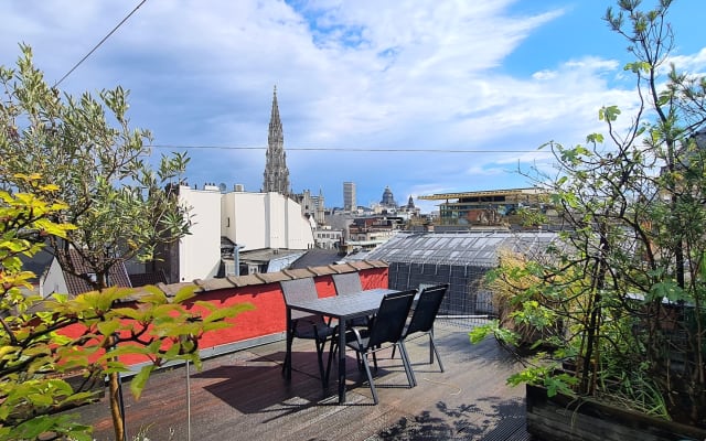 Au centre-ville avec terrasse sur le toit avec vue incroyable!