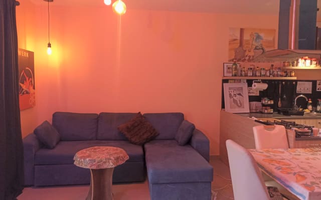 Chambre double spacieuse dans un appartement d'art