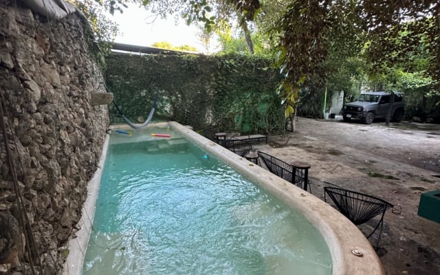Room in the courtyard of a large house in the historic center of the...