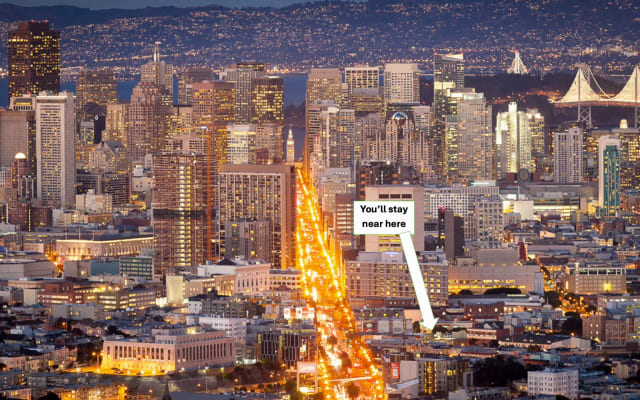 ¡Usted está justo al lado de la calle del mercado, a pie de Castro y...