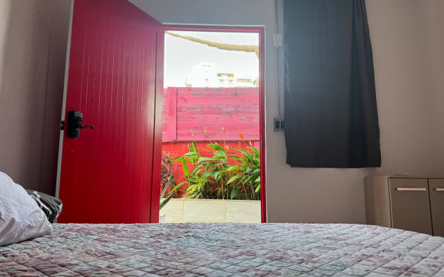 Rob's listing on misterb&b - Quiet area next to our tropical hallway, easy pool access.  Door is wide enough for a wheelchair access