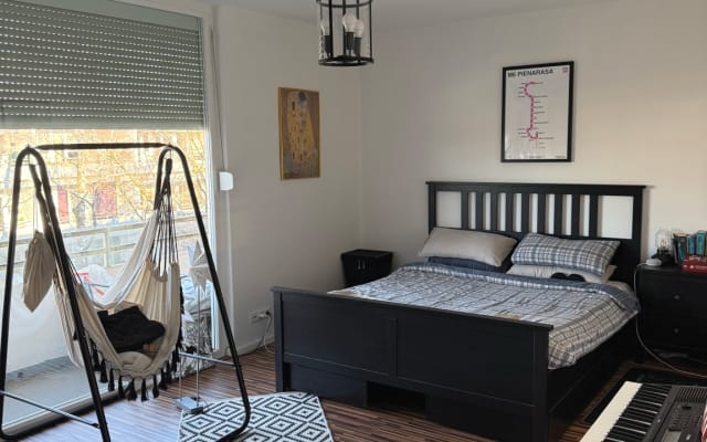 Private room with balcony in beautiful clothing optional apartment