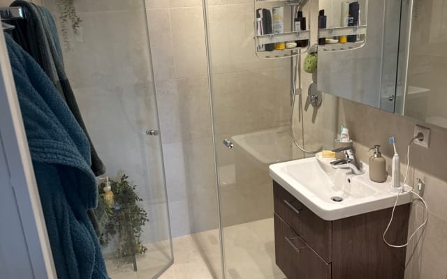 Private room with balcony in beautiful clothing optional apartment