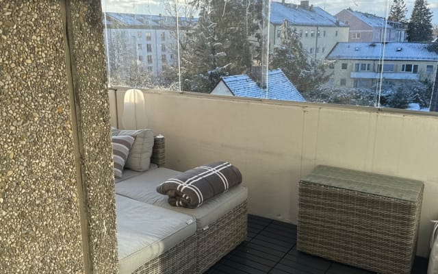 Private room with balcony in beautiful clothing optional apartment