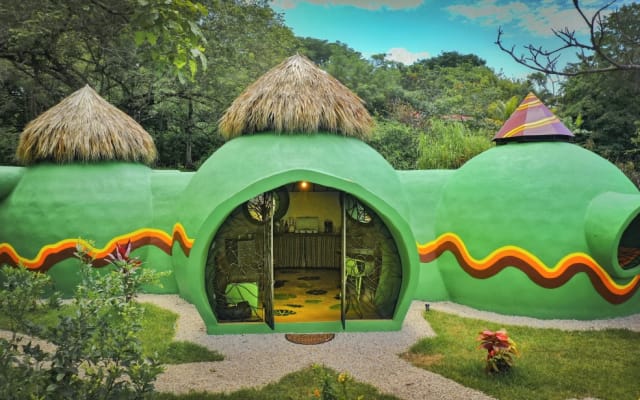 Magical dome house in tropical garden, minutes from pristine beaches