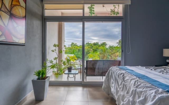 gemütliche Wohnung in 3.14 Nuevo Vallarta, Blick auf den Pool.