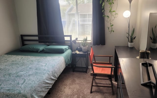 the Green Room - Clean Spacious Private Bedroom near Mall