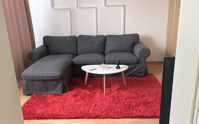Sala de estar agradável e acolhedora num bom apartamento perto de...