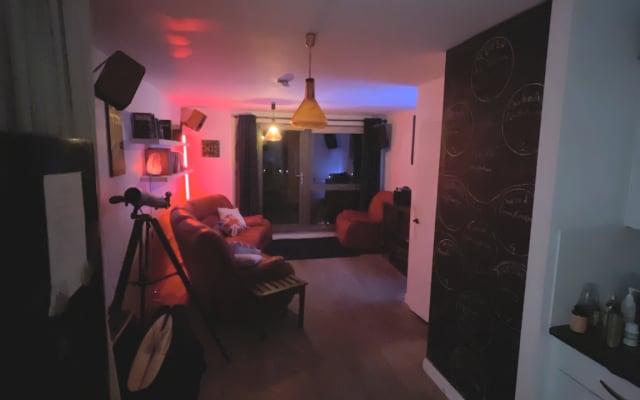 Private room, empire size bed, large apartment with huge terrace.