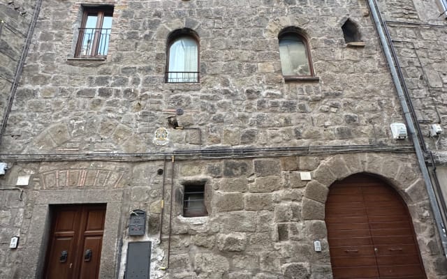 Historic attic with wooden ceiling in the medieval heart of Viterbo