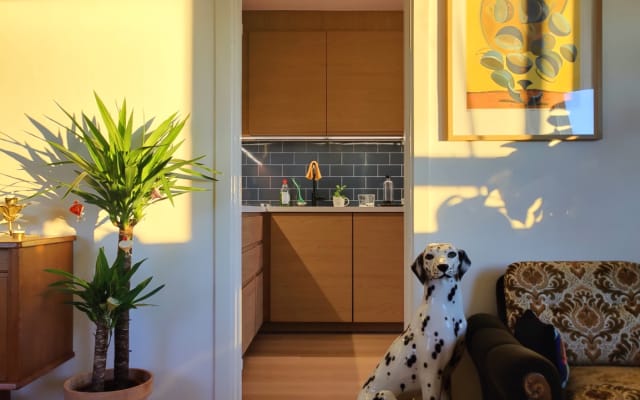 Retro inspirierte, warme und einladende Künstlerwohnung