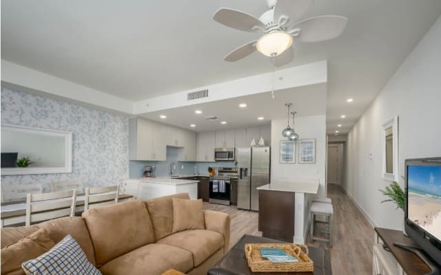 Lovely condo overlooking the pool.