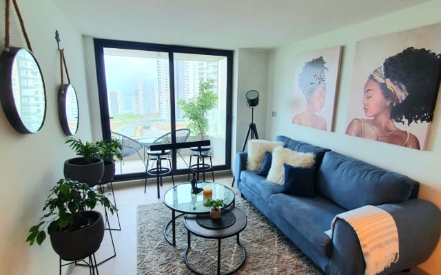 Moderno Apt con vista al parque y mar en Concón - Relajo y confort