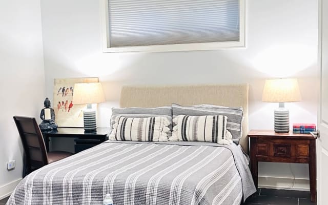 Clothing optional Chicago garden level in-law suite