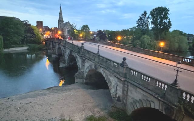 Amazing view of English Bridge and the River Seven Shrewsbury centre