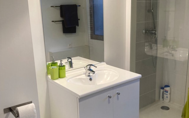 Private bedroom and bathroom