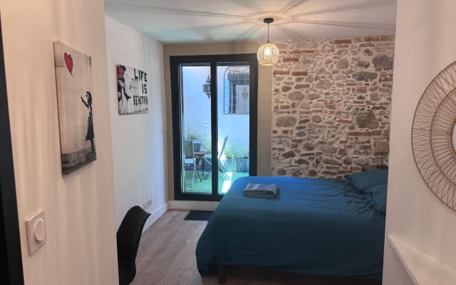 Quiet room with private bathroom and toilet