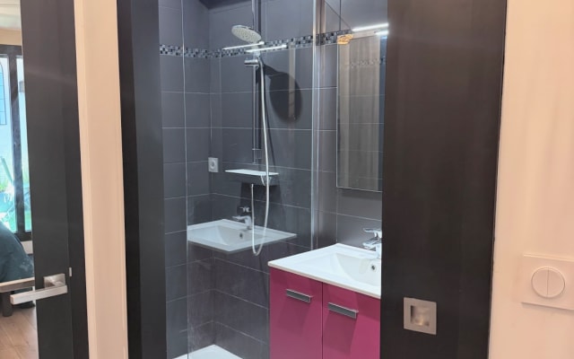 Quiet room with private bathroom and toilet