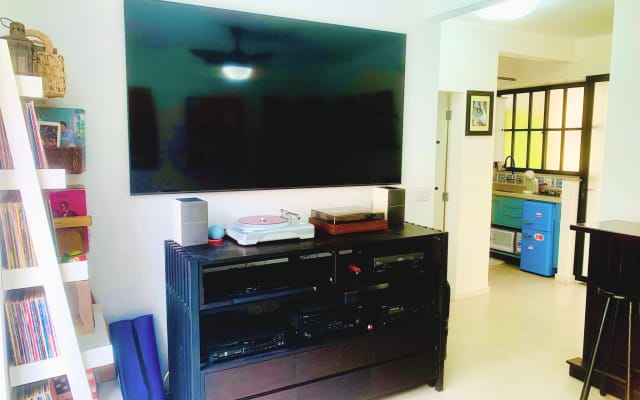 Stephen's listing on misterb&b - TV and entertainment center in the living room for your enjoyment. 