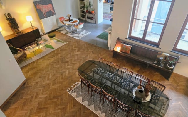 Private bedroom in a very large loft in downtown Brussels