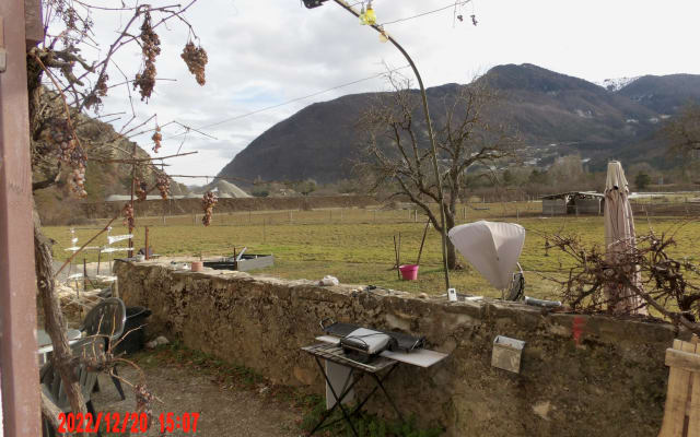 Petite maison en campagne au milieu de la nature chevaux et cervidés.