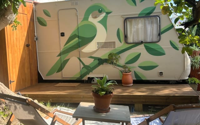 Caravan Bird Studio accesso alla piscina