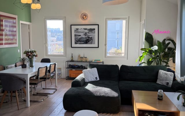 Shared apartment in Paris 15th district. Bedroom sofa bed