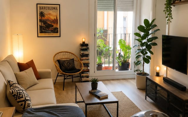 Bright, newly renovated apartment in the heart of Barcelona.