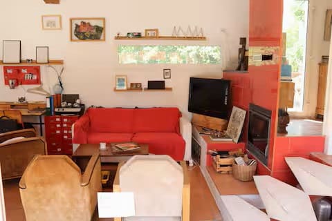 artist's studio in the woods