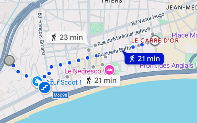Sébastien et Alan's listing on misterb&b - Travel time and walking route to the Golden Square 