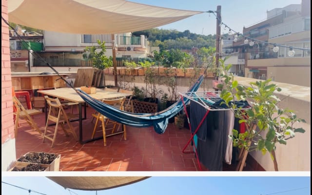 Chambre individuelle dans un appartement avec terrasse