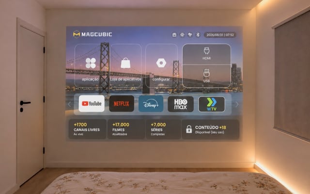 Quarto Queen + Cinema 120” | Próximo ao Monotrilho