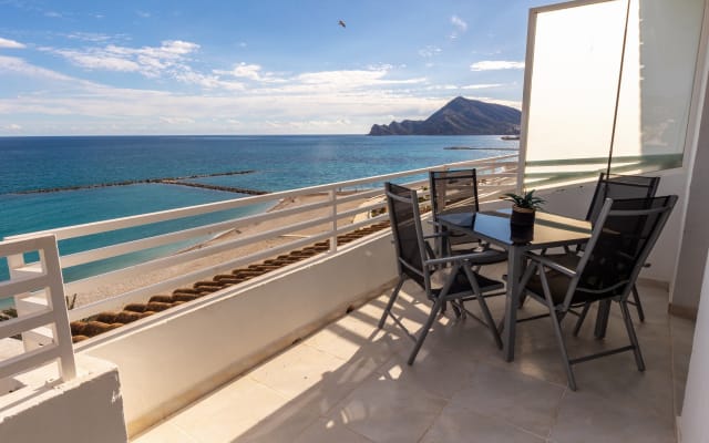 Modern beachfront penthouse with an elevator and ocean views