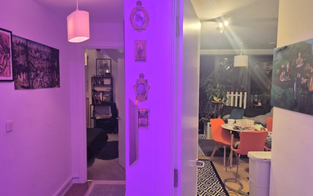 Artist's apartment with a spacious living room and balcony.