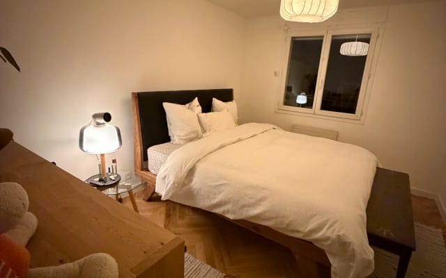 Cozy room in a modern apartment with a garden