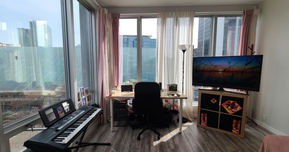 Central Vancouver downtown with private comfy queensize sofa bed Gay