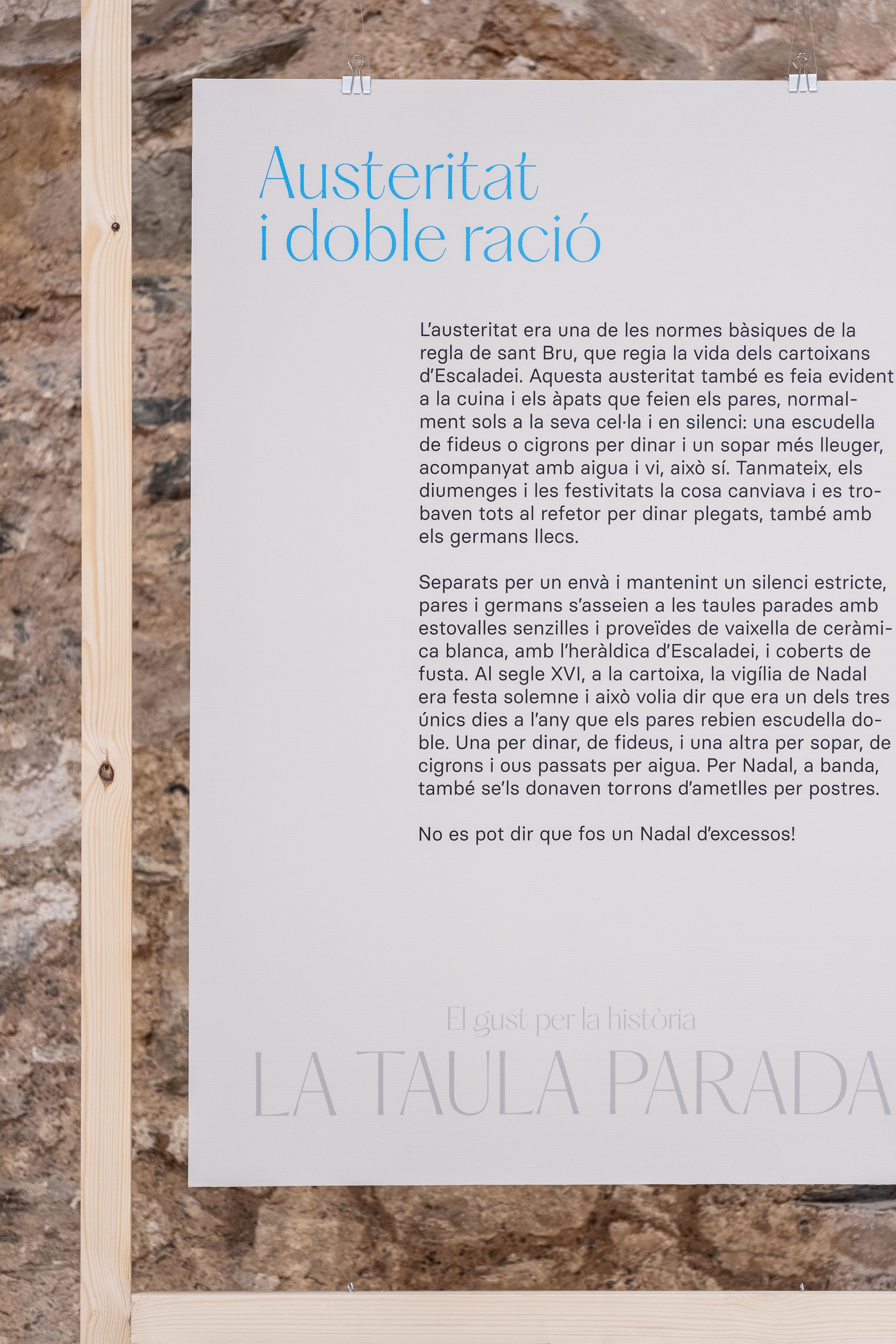 La Taula Parada. The Taste for History