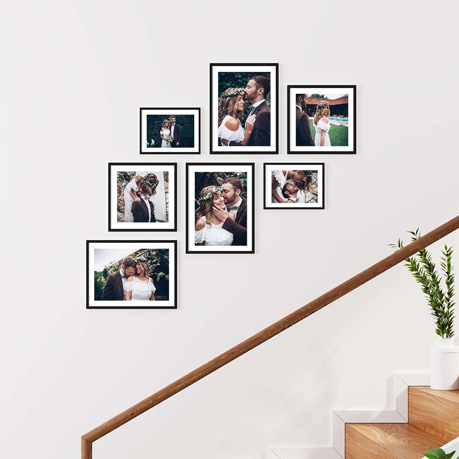 Mixtiles - A closeup look on this wall. Mix and match framed and frameless  photos to create a unique wall layout!