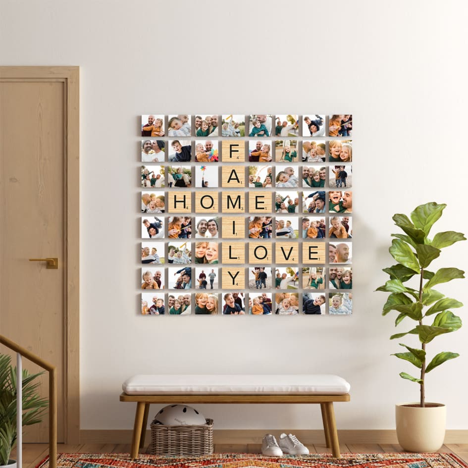 16 Mixtiles for only $119  Family photos wall decor, Photo wall decor,  Family room wall art