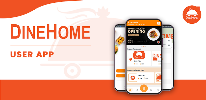 Dinehome - Food Delivery System interface