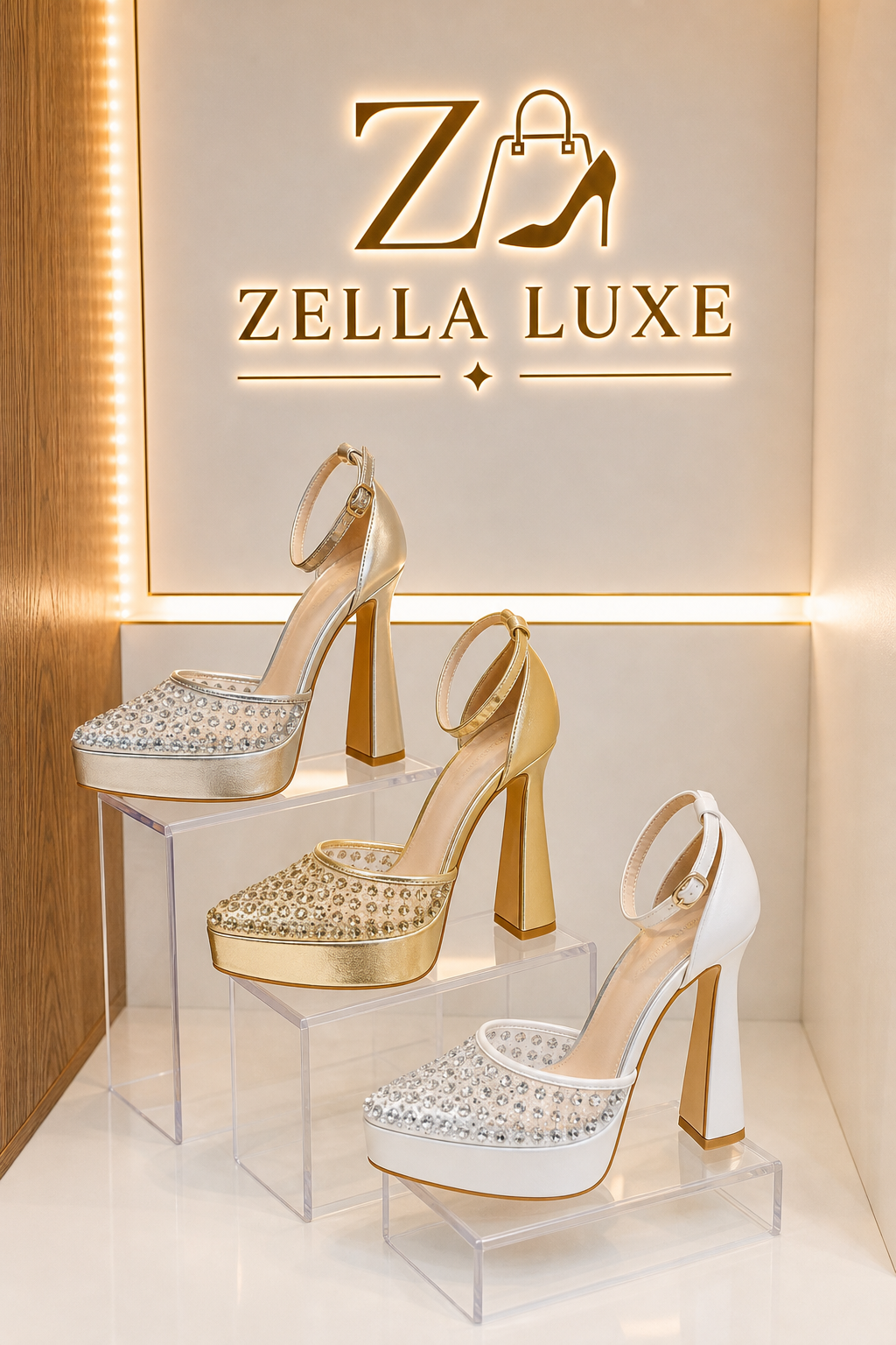 Chaussures à talons hauts de soirée avec plateforme